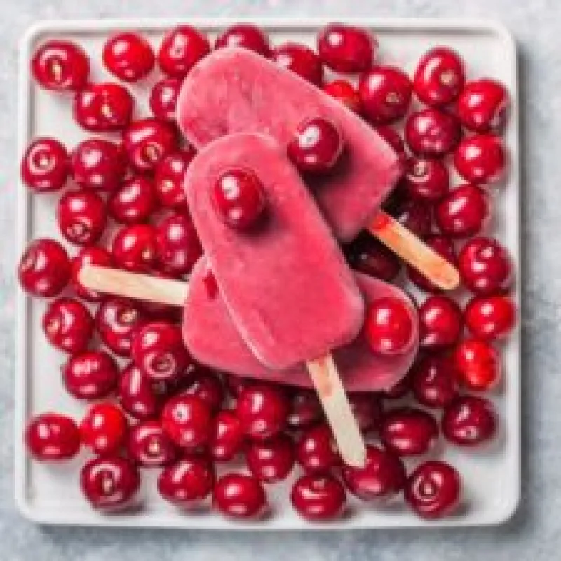 Cherry Popsicles with Coconut Milk