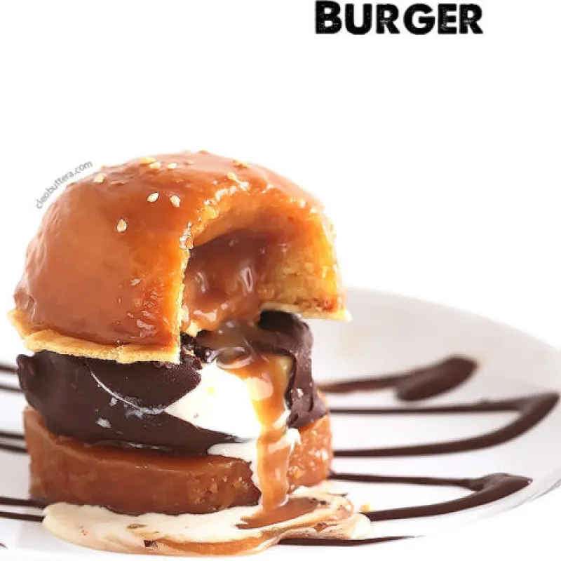 Caramel Buns Ice Cream Burger