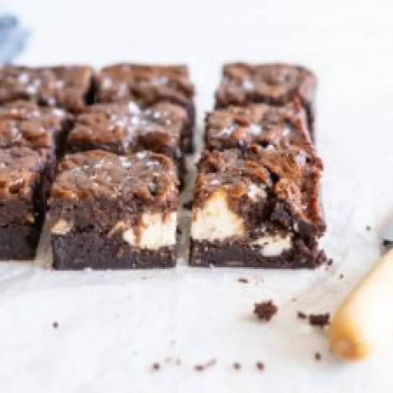 Peanut Butter Caramel Cream Cheese Swirl Brownies