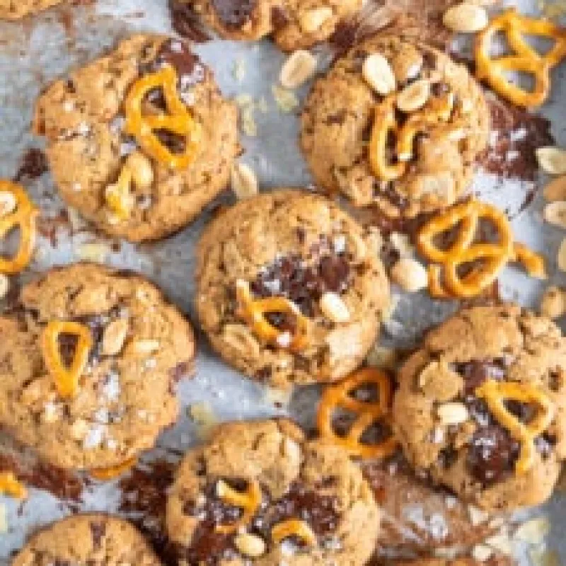 Peanut, Pretzel and Potato Chip Chocolate Chip Cookies (Refined Sugar Free, Gluten Free, Dairy Free)