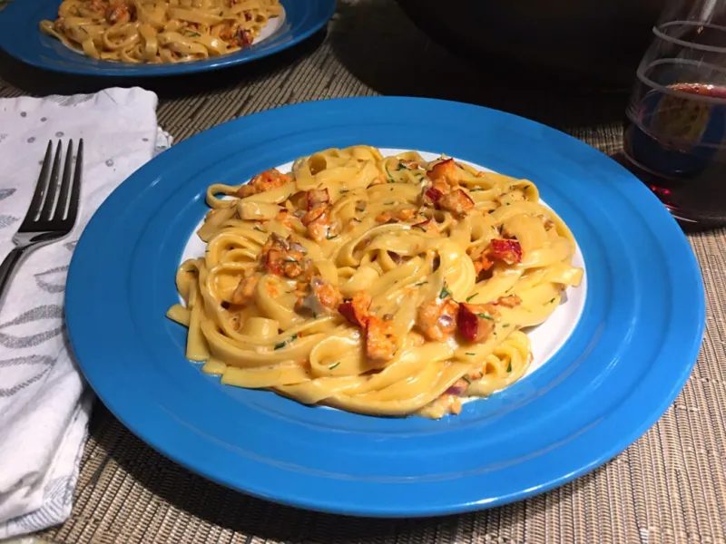 Smoked Salmon Fettuccine Alfredo