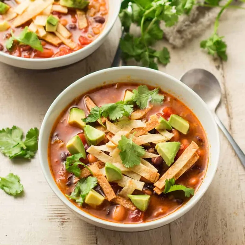 Spicy Vegan Tortilla Soup