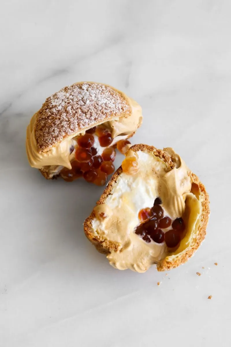 Dalgona Coffee Boba Cream Puffs