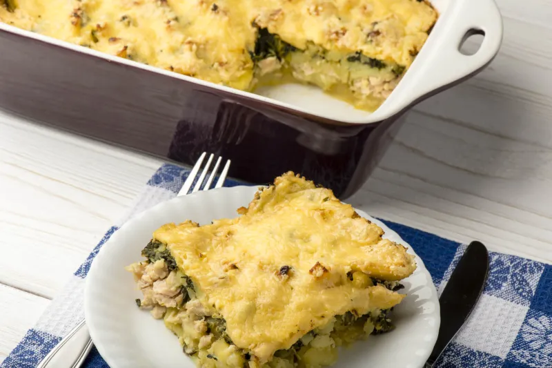 Cheesy Chicken Florentine Casserole