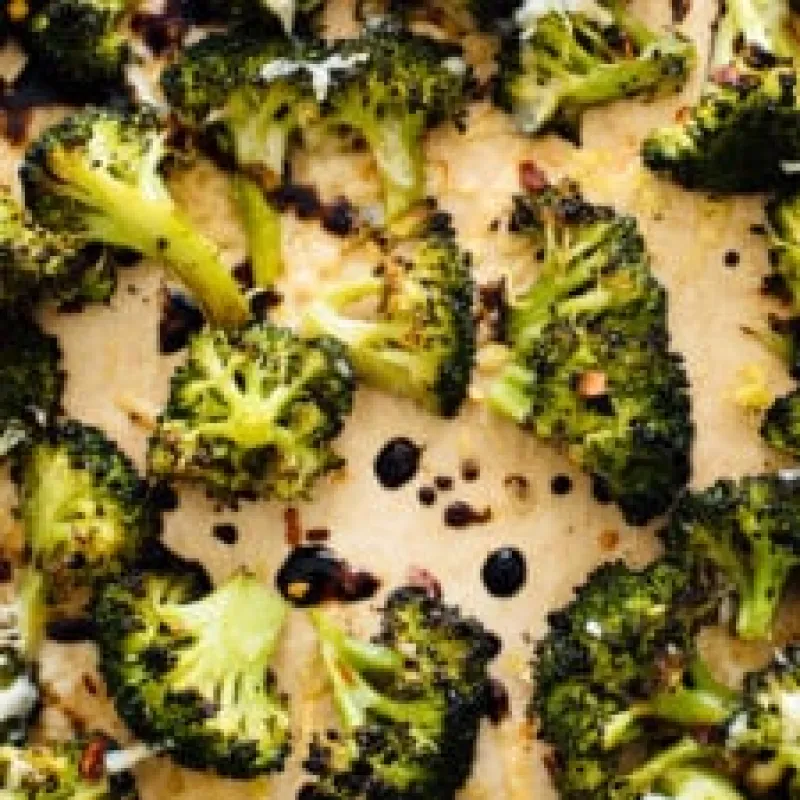 Parmesan Roasted Broccoli with Balsamic Drizzle