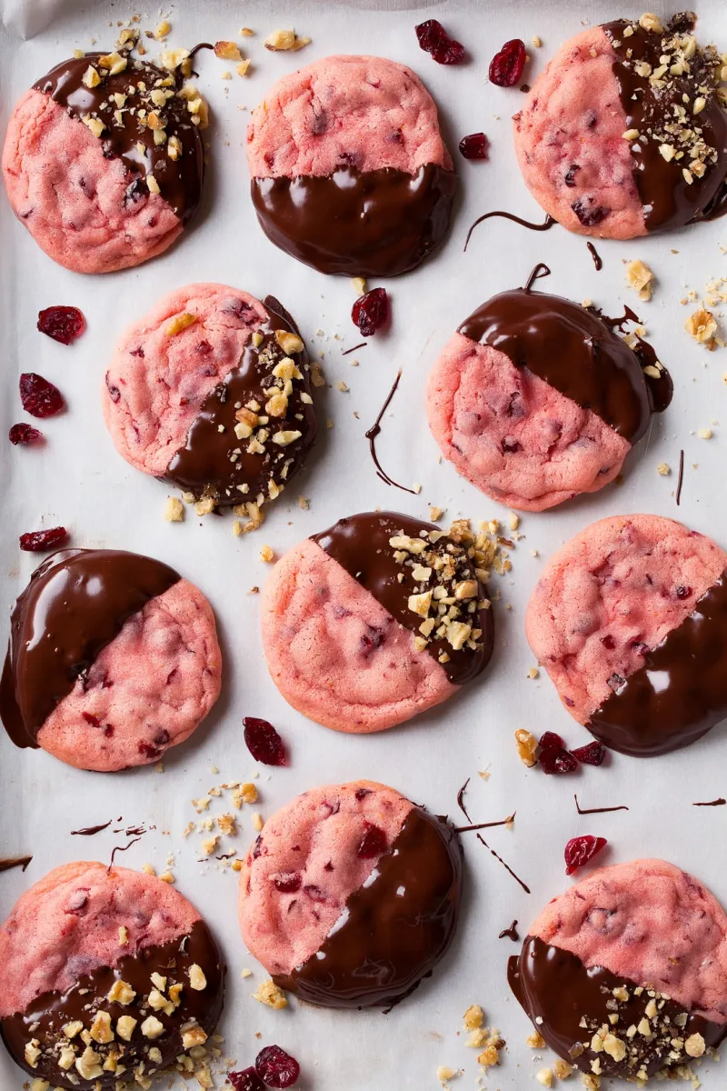 Chocolate Dipped Cranberry Cookies
