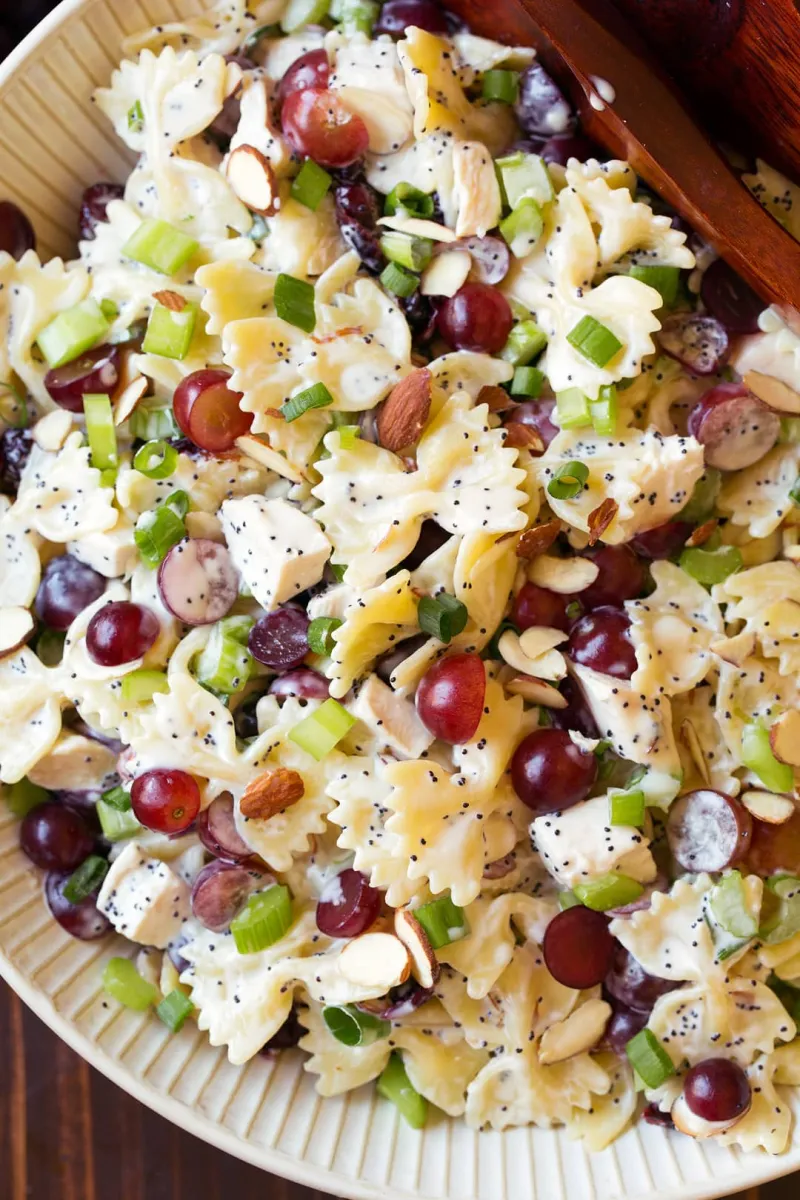 Poppy Seed Chicken and Grape Pasta Salad