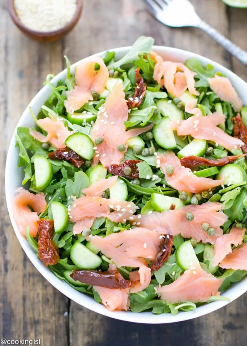 Arugula Smoked Salmon And Cucumber Salad