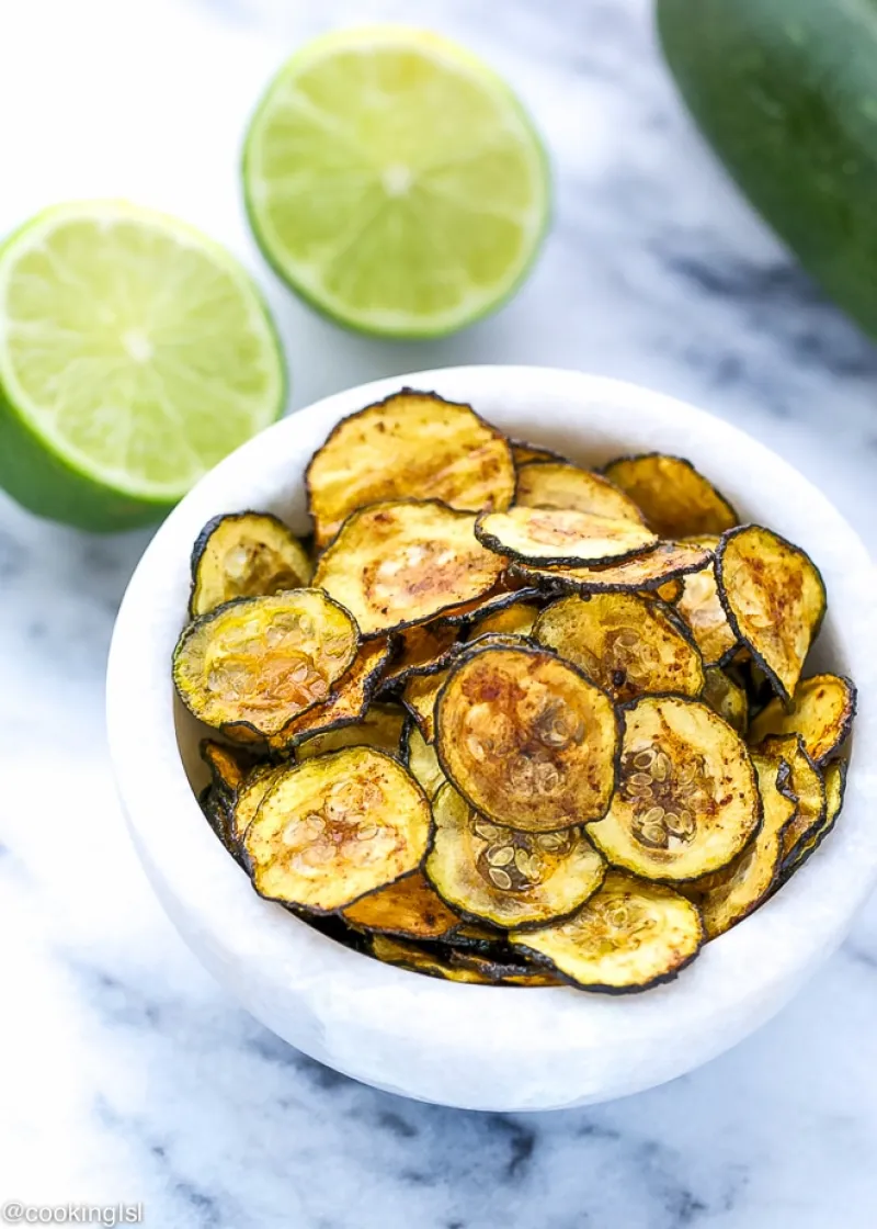 CHILI LIME ZUCCHINI CHIPS RECIPE {OVEN BAKED}