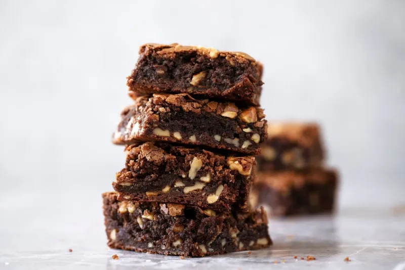 Mexican Hot Chocolate Brownies with Walnuts