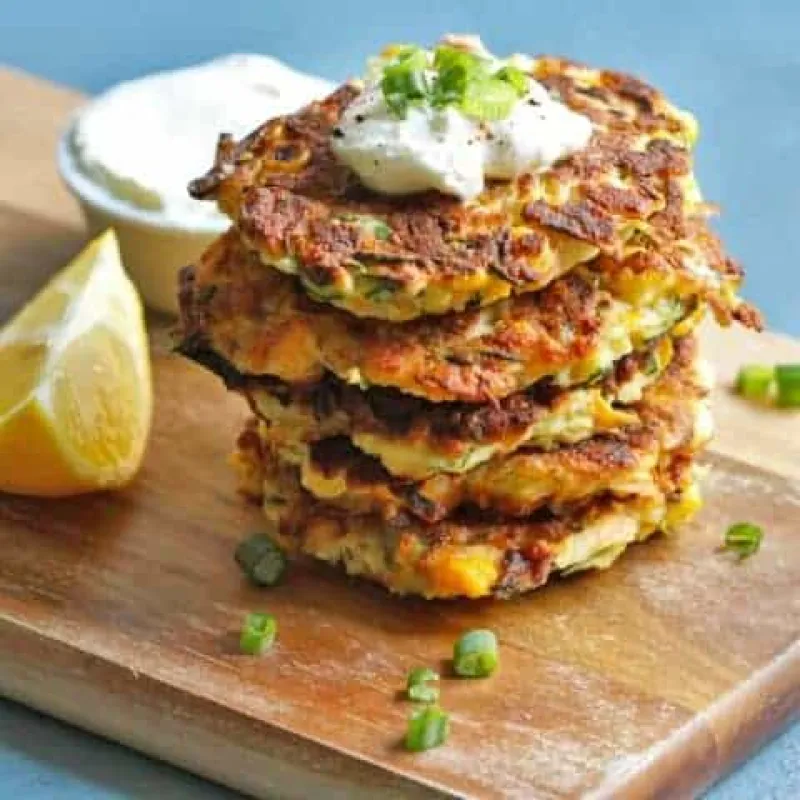 Zucchini and Halloumi Fritters