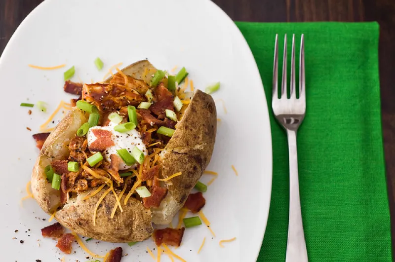 BBQ Chicken Loaded Baked Potatoes