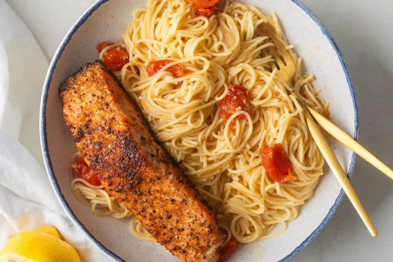 Angel Hair Pasta with Garlic Butter Scampi Sauce