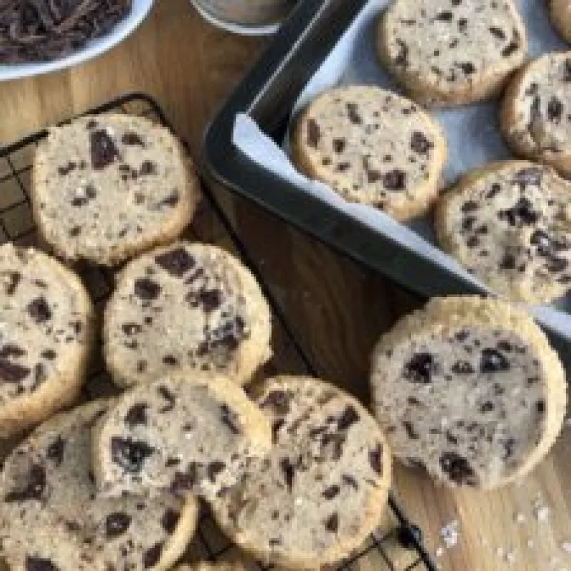 Salted Butter Chocolate Shortbread Cookies