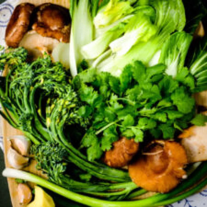Bok Choy, Broccolini and Mushrooms Stir Fry