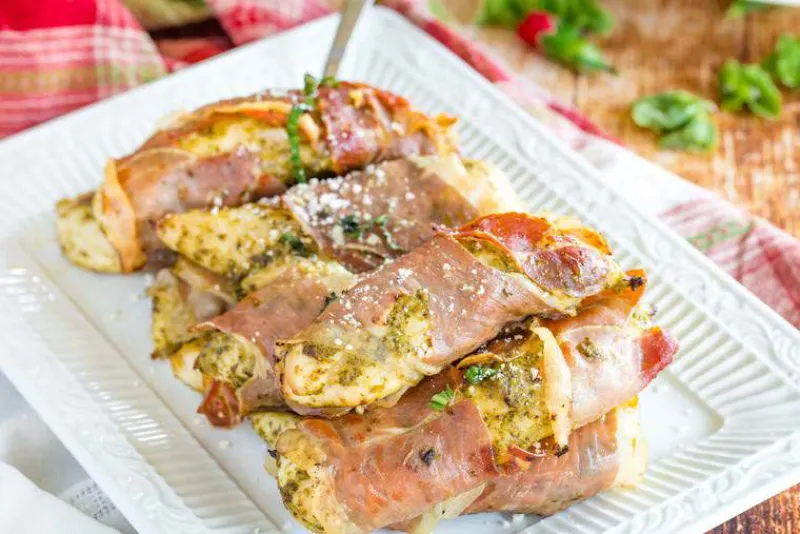 Prosciutto-Wrapped Pesto Chicken Tenders