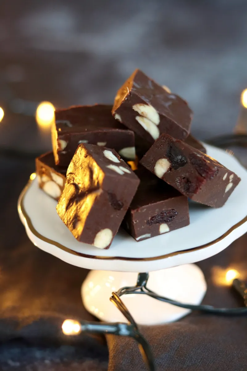 Dark Chocolate, Almond & Cherry Fudge