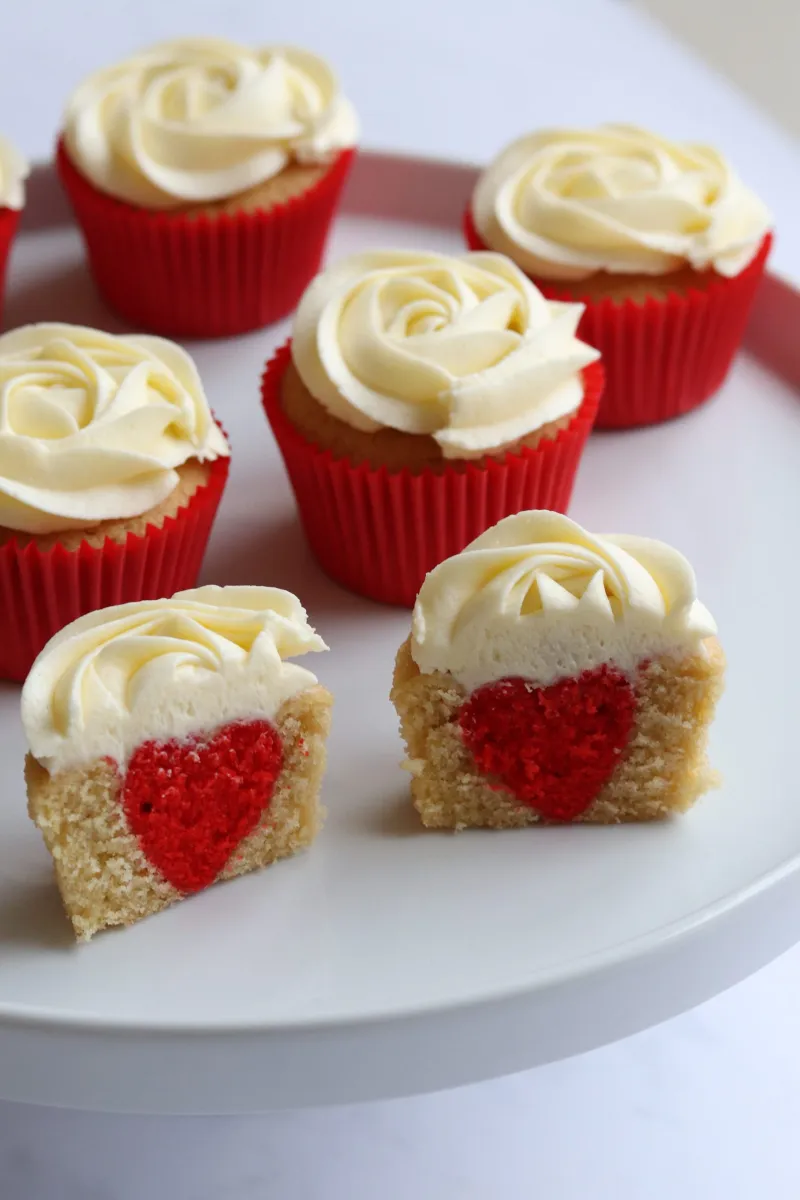 Hidden Heart Valentine’s Cupcakes