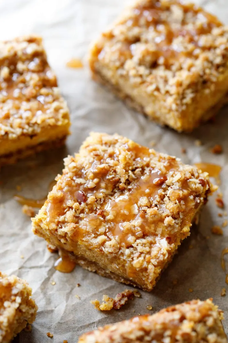 Pumpkin Streusel Cheesecake Bars