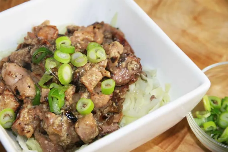 Chicken carbonara pasta-ish dish