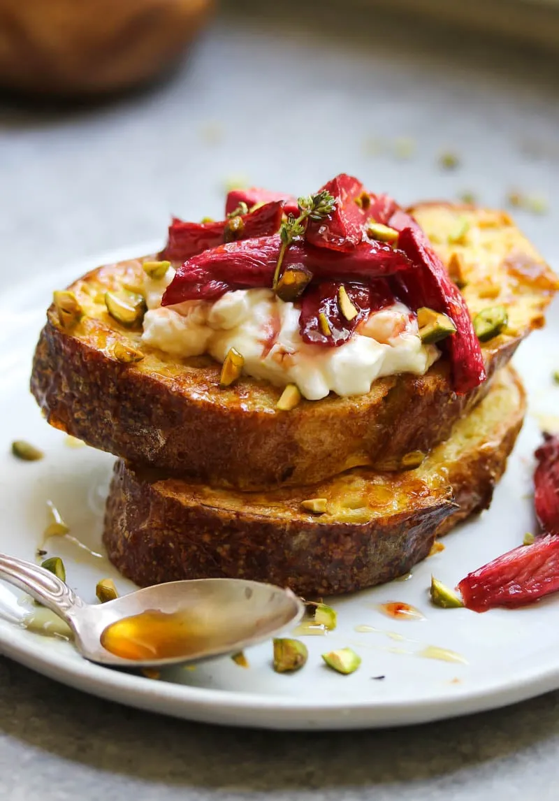 Vanilla Roasted Rhubarb French Toast