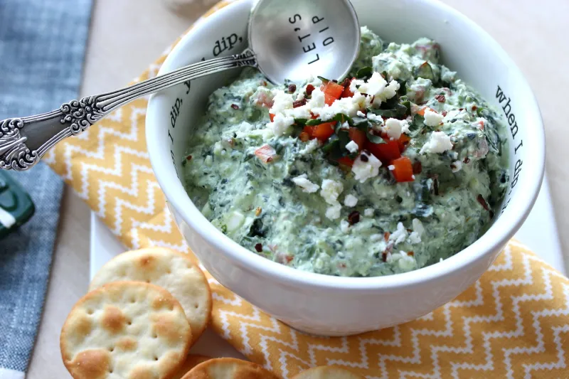 Spinach and Kale Whipped Feta Yogurt Dip