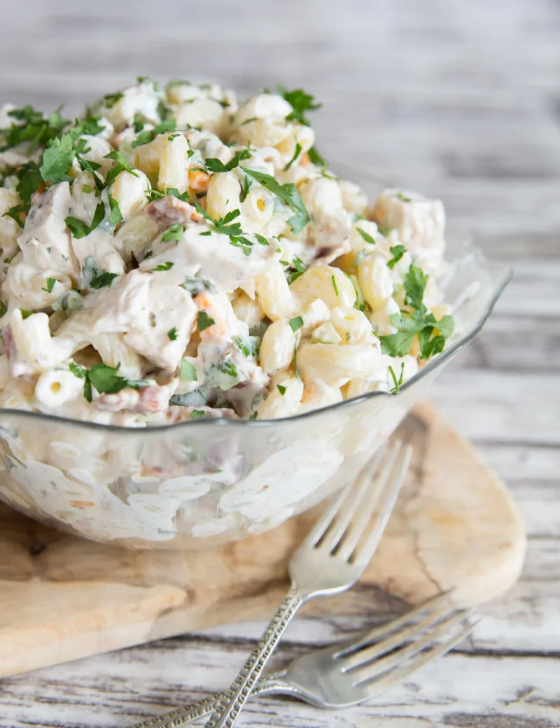 Chicken Bacon Ranch Pasta Salad