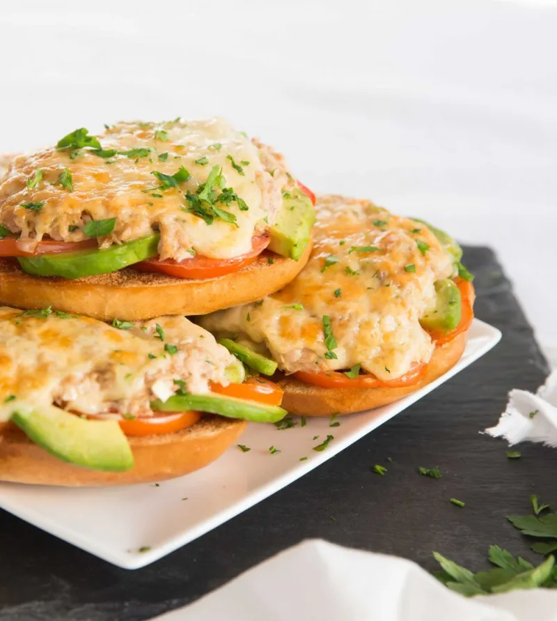 Avocado Tuna Melt Bagels