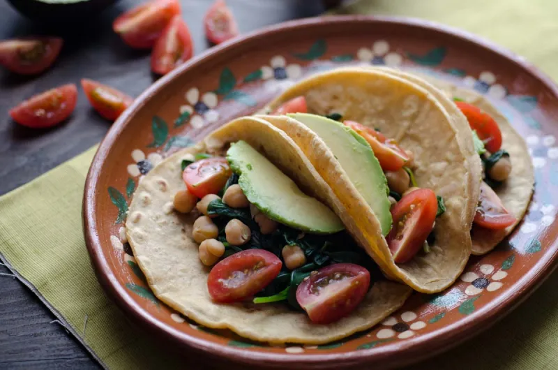 Chickpea and Spinach Tacos