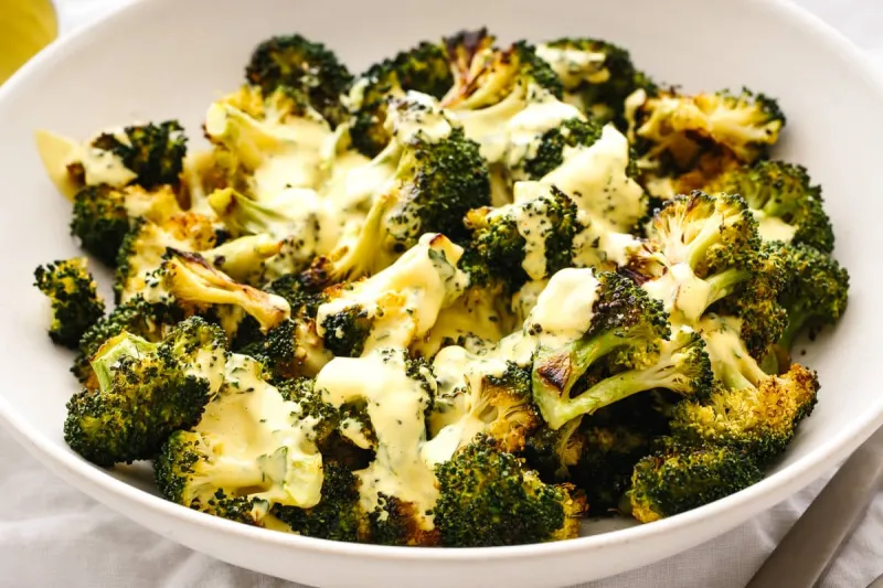Roasted Broccoli With Hollandaise Sauce