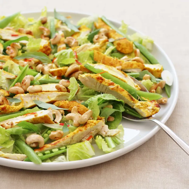 Thai Chicken Salad with Honey Drizzled Cashews