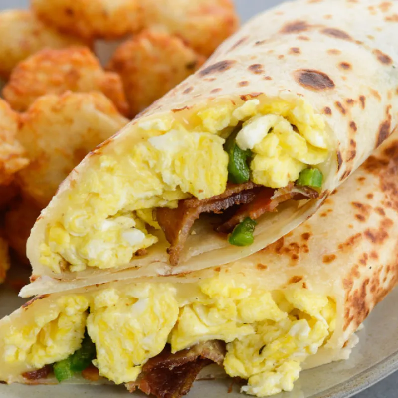 Bacon Egg & Jalapeno Breakfast Burrito