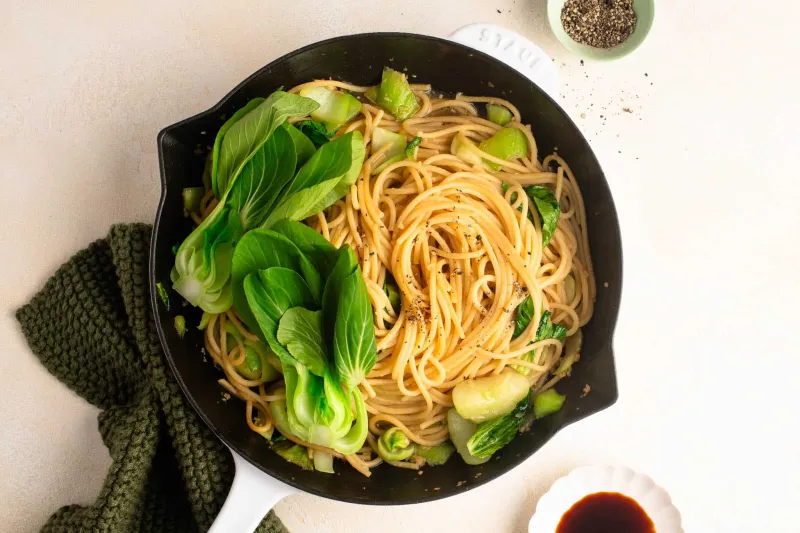 Spaghetti with Bok Choy