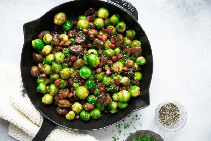 Brussels Sprouts with Chestnuts and Pancetta