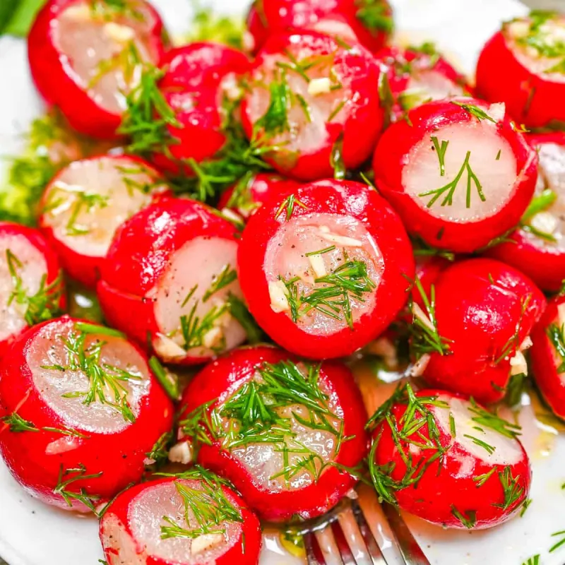 Smashed Pickled Radishes
