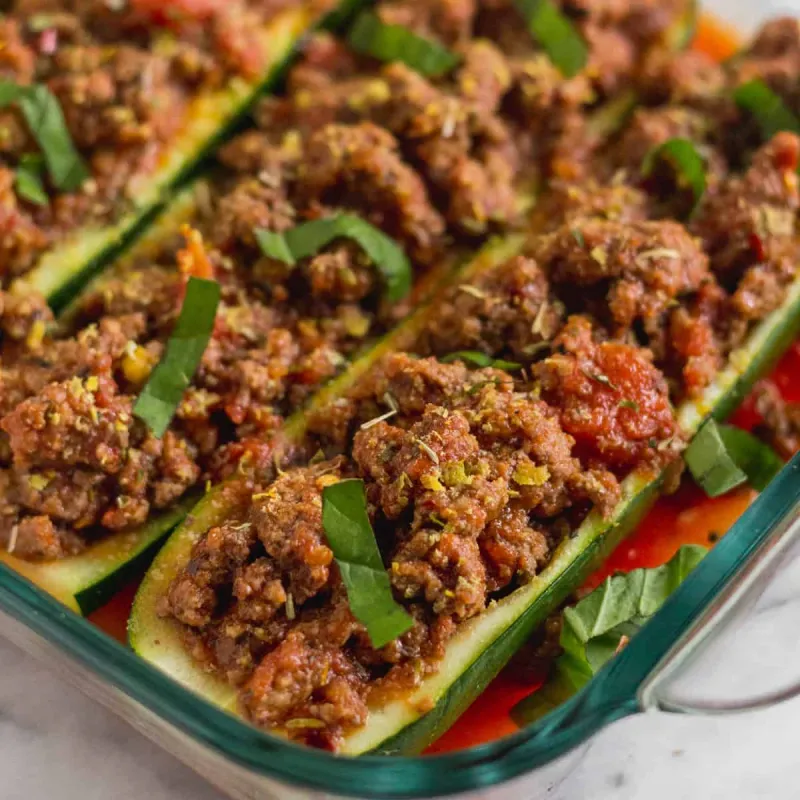 Whole30 Italian Beef Zucchini Boats