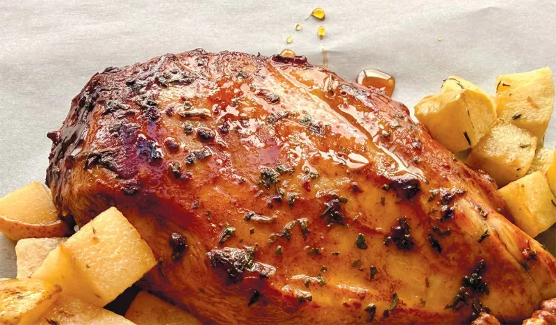 Maple-Walnut Chicken with Apples and Pears