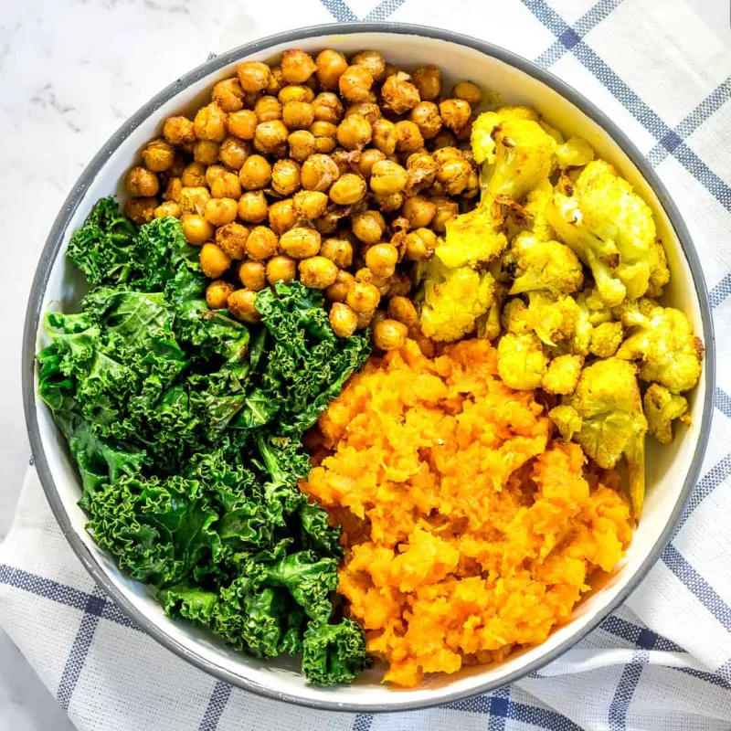 Vegan Spiced Chickpea + Veggie Bowls