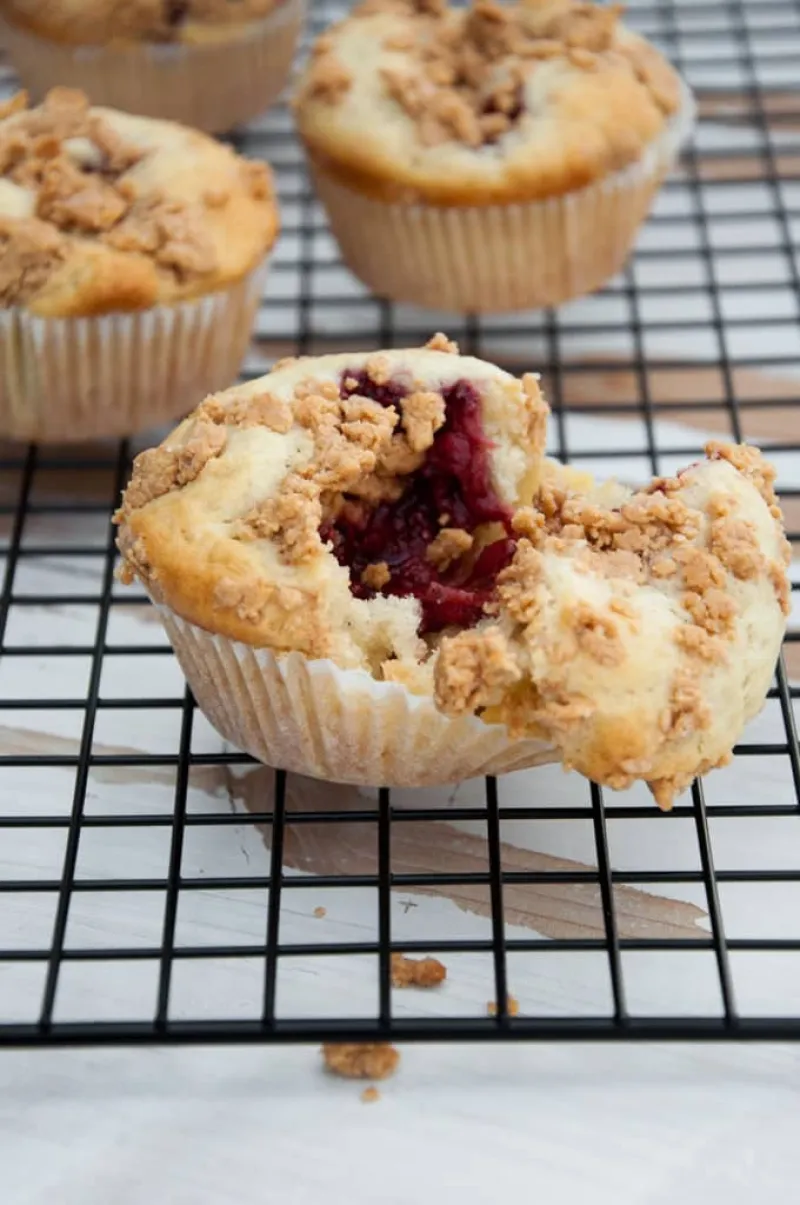 Vegan PBJ Muffins with Peanut Butter Streusel