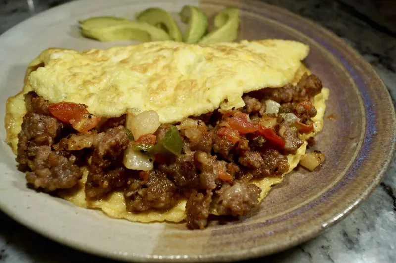 Spicy Ground Pork Omelet