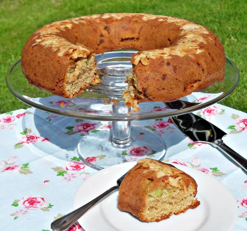 Rhubarb and Marzipan Cake