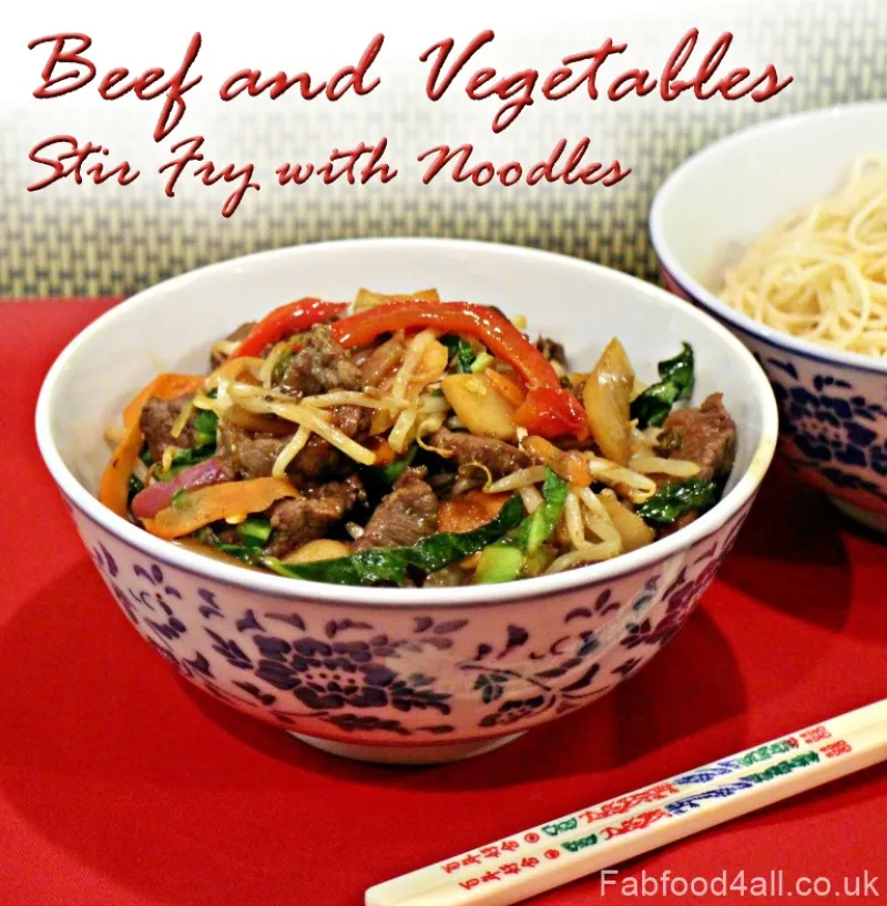 Beef and Vegetables Stir Fry with Noodles