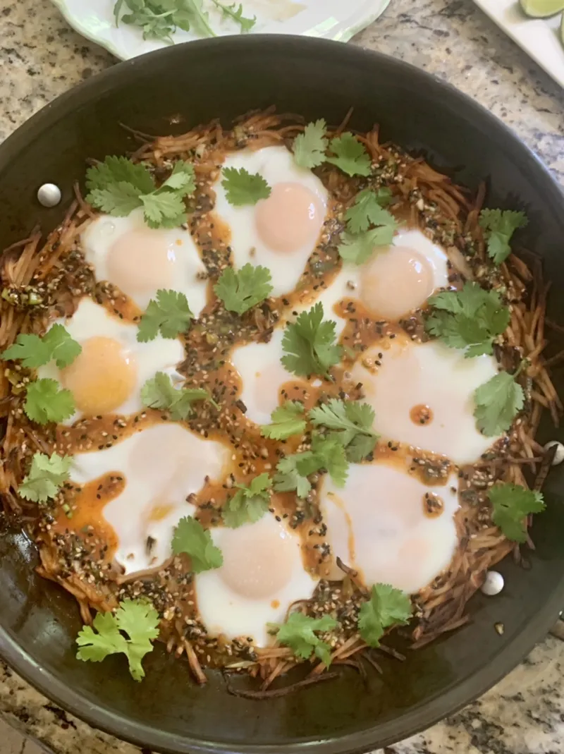Giant Spicy Potato Nest and Eggs