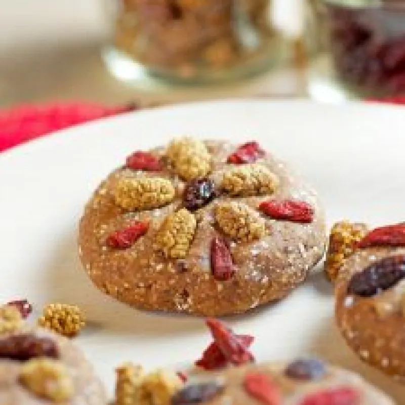 Bejeweled Maca Cookies • 4-ingredients • Raw Option