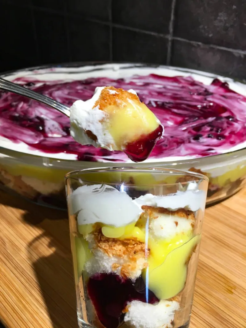 Lemon Blueberry Angel Cake