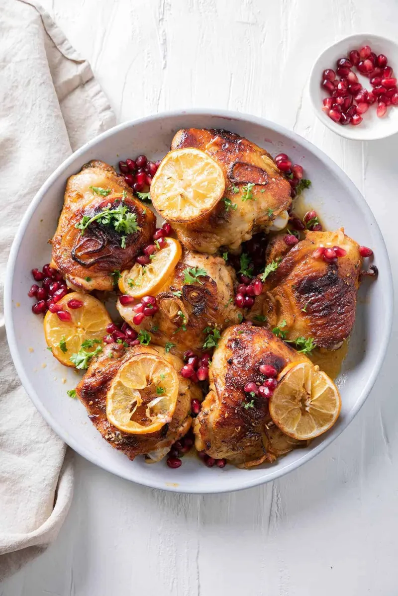Pomegranate Roasted Chicken Thighs