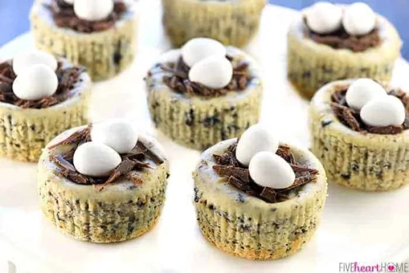 Bird’s Nest Mini Oreo Cheesecakes ~ Easy Easter Dessert!