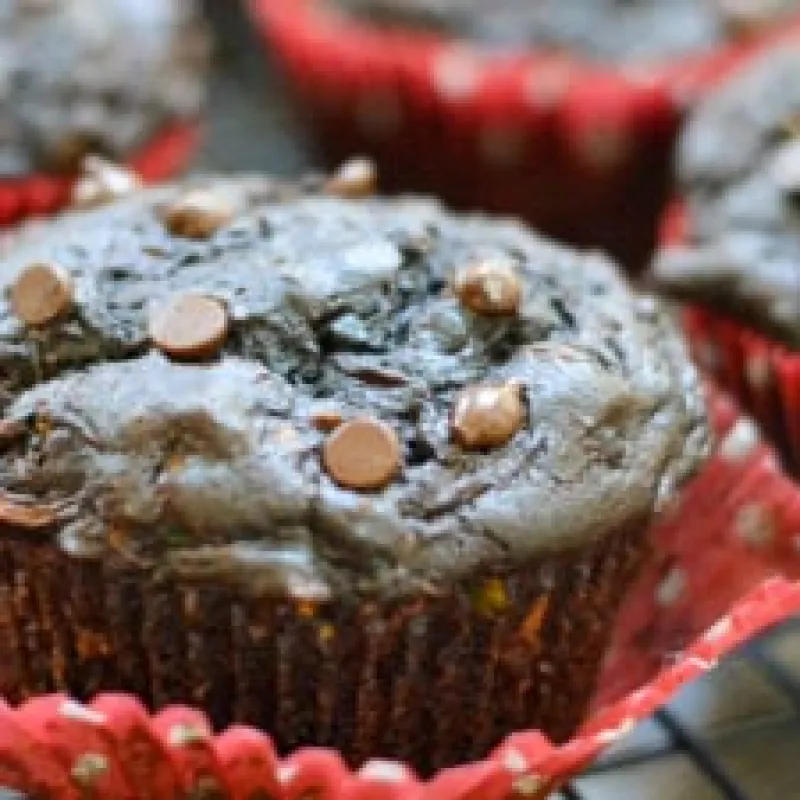 Vegan Double Chocolate Zucchini Muffins