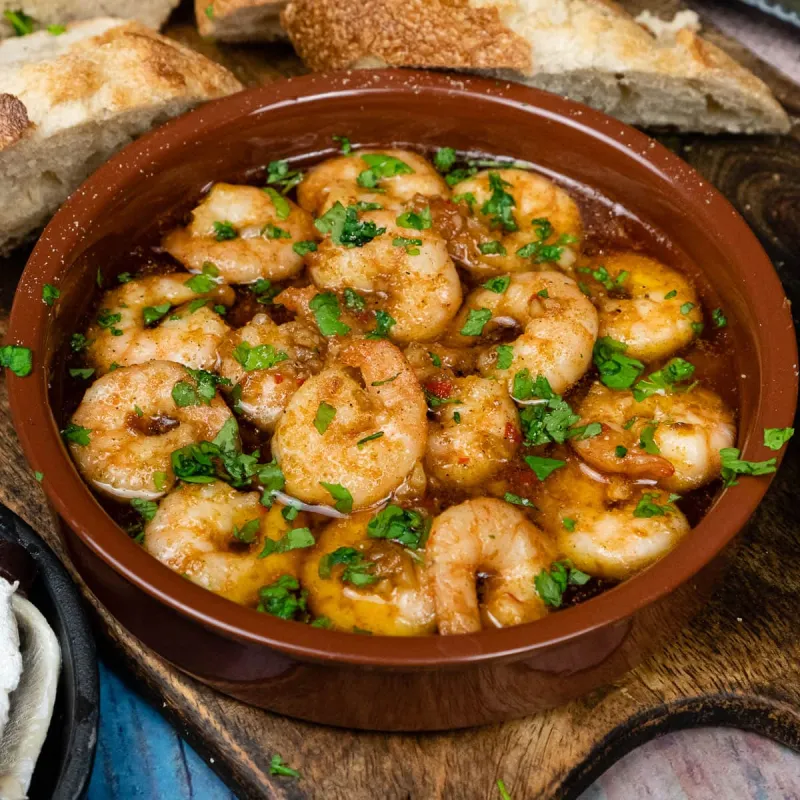 Gambas Pil Pil - Garlic and Chilli Prawns