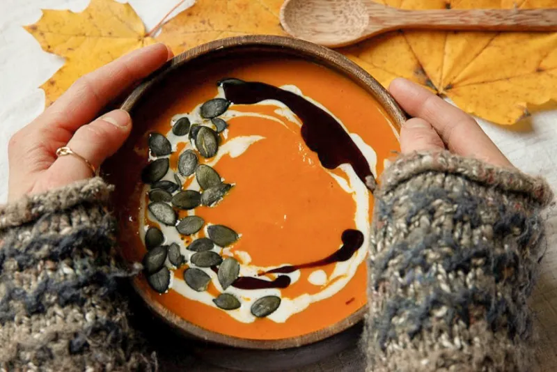 Warming spiced pumpkin soup